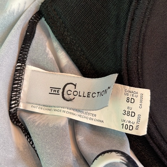 BLACK & WHITE D-CUP HALTER TANKINI - Picture 8 of 10